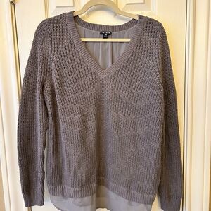 NWOT, Torrid Gray Knit Sweater, tie back layered